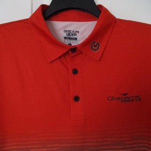 Gear Up Mens S/S Chaparral C.C. Red Stretch Golf Polo Shirt - Size Large